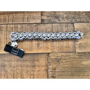 SNÖ of Sweden Bellini Bracelet Womens Silver Crystal Chain Link New with Tags Gi